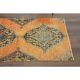1970s Vintage Turkish Hand-Knotted Wool Cotton Orange Runner Rug 88x337