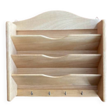 Wooden wall-mounted mail and key holder