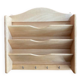 Wooden wall-mounted mail and key holder