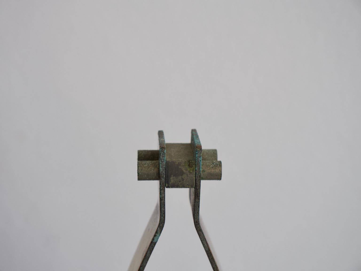 White plexiglass, steel and copper floor lamp by Goffredo Reggiani.