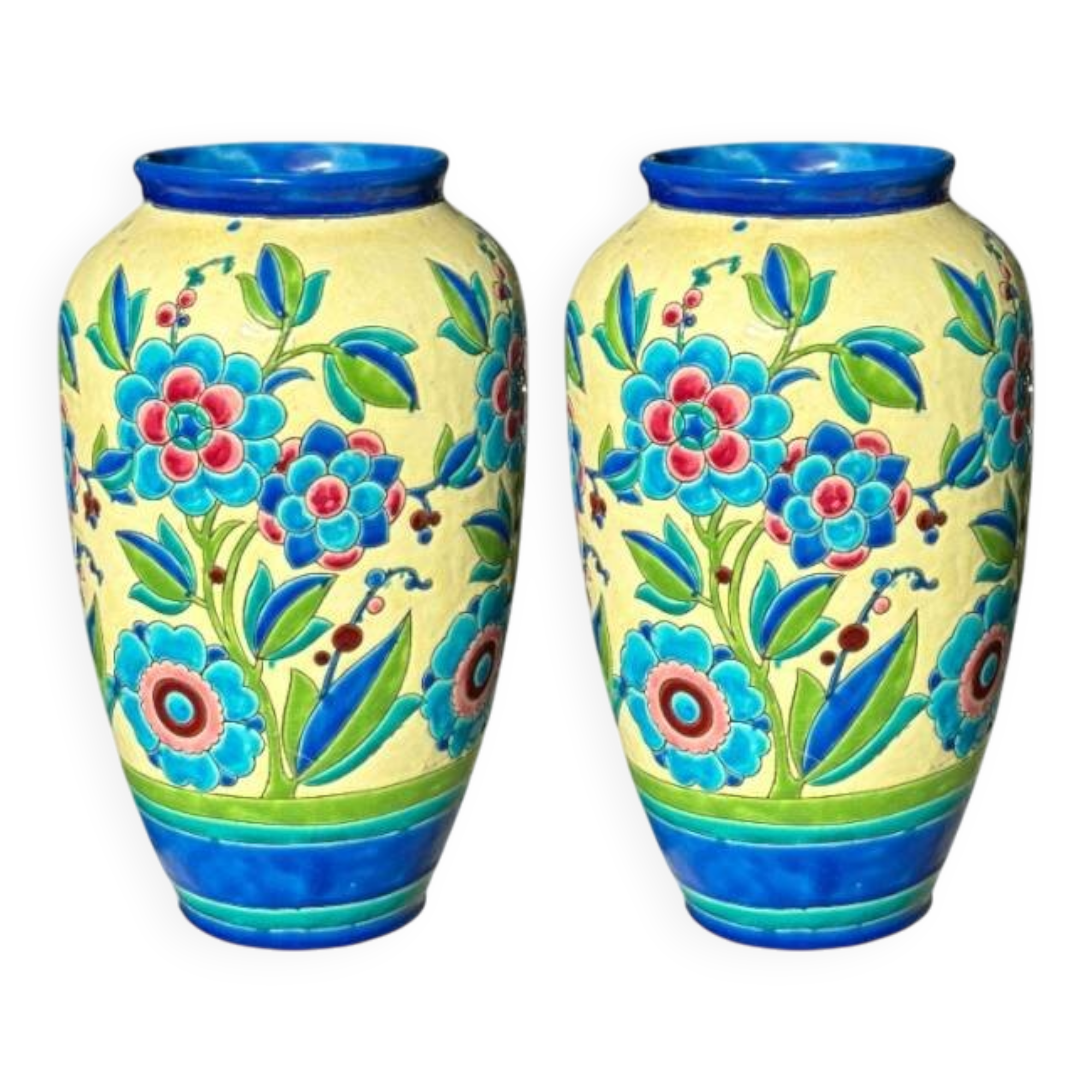 Pair of Keramis vases (Belgium)