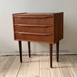 Danish vintage set of chest of drawers and mirror, teak, 1960s