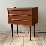 Danish vintage set of chest of drawers and mirror, teak, 1960s