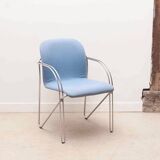 Blue and chrome 'Neon Light' armchair by Alfred Homann