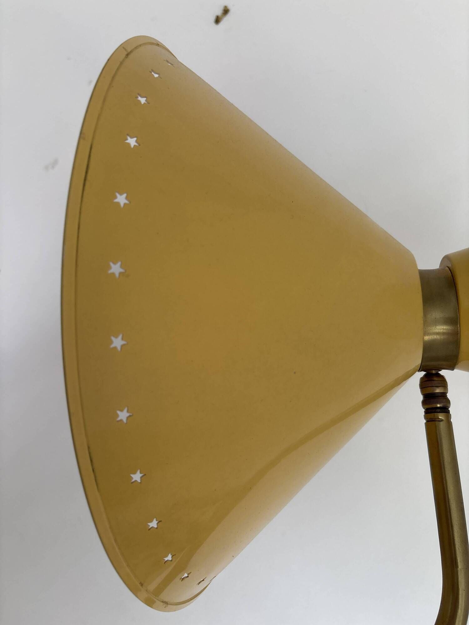 Diabolo floor lamp from the 1950s - brass & rattan - Lunel style - vintage design