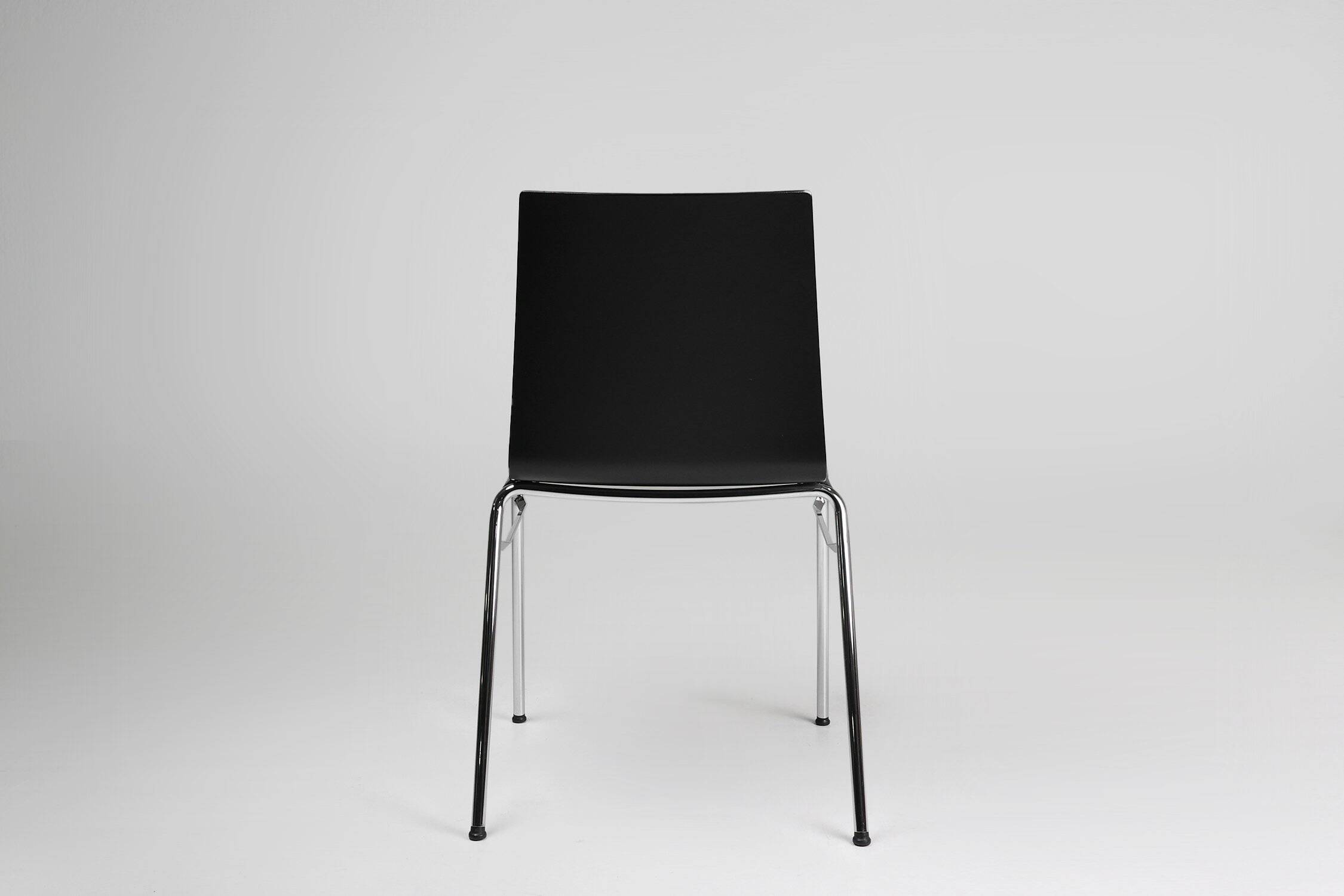 21th Century Black Chair with Wooden Seat, Belgium