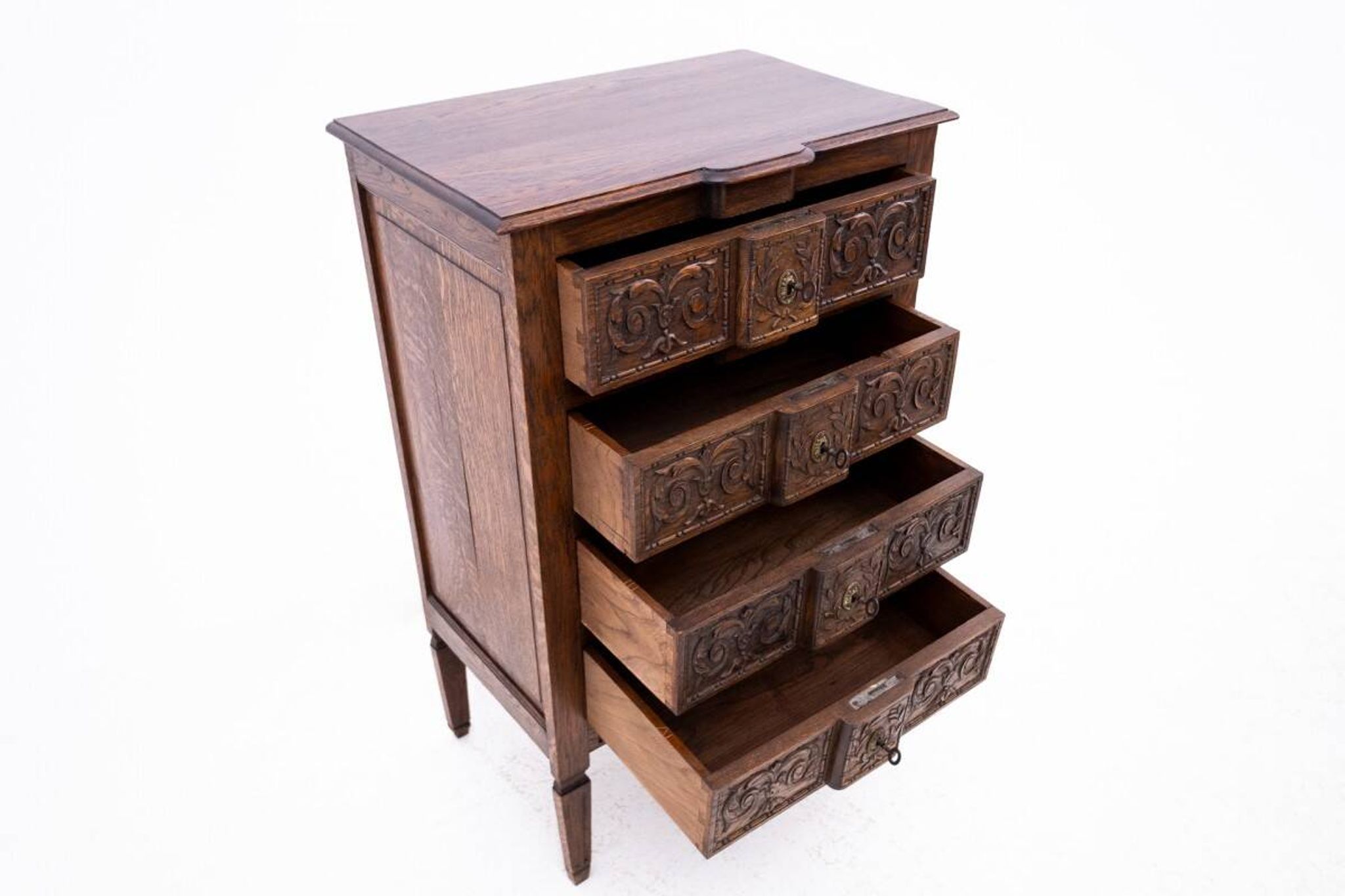 Narrow chest of drawers, France, ca. 1890.