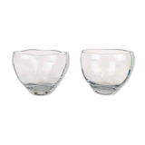 Modern set of 2 crystal bowls by Asta Strömberg, Sweden, 1950s.