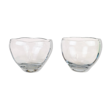 2 bols en cristal Asta Strömberg Suède, années 1950