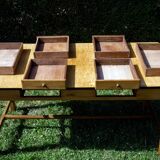 Large farm table year 50, 6 drawers