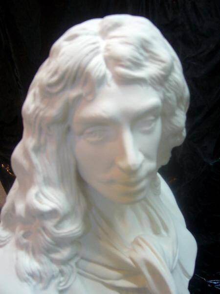Molière by Houdon, H: 41cm.staff (reinforced plaster) new item Sculpture Statue Bust
