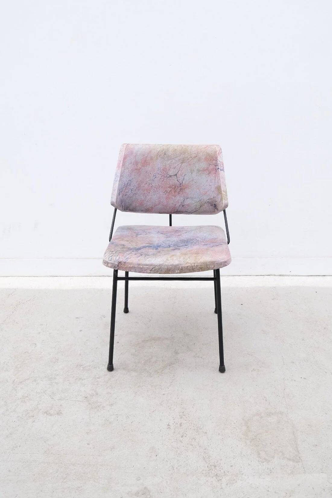 Chaise en métal et tissu, 1950