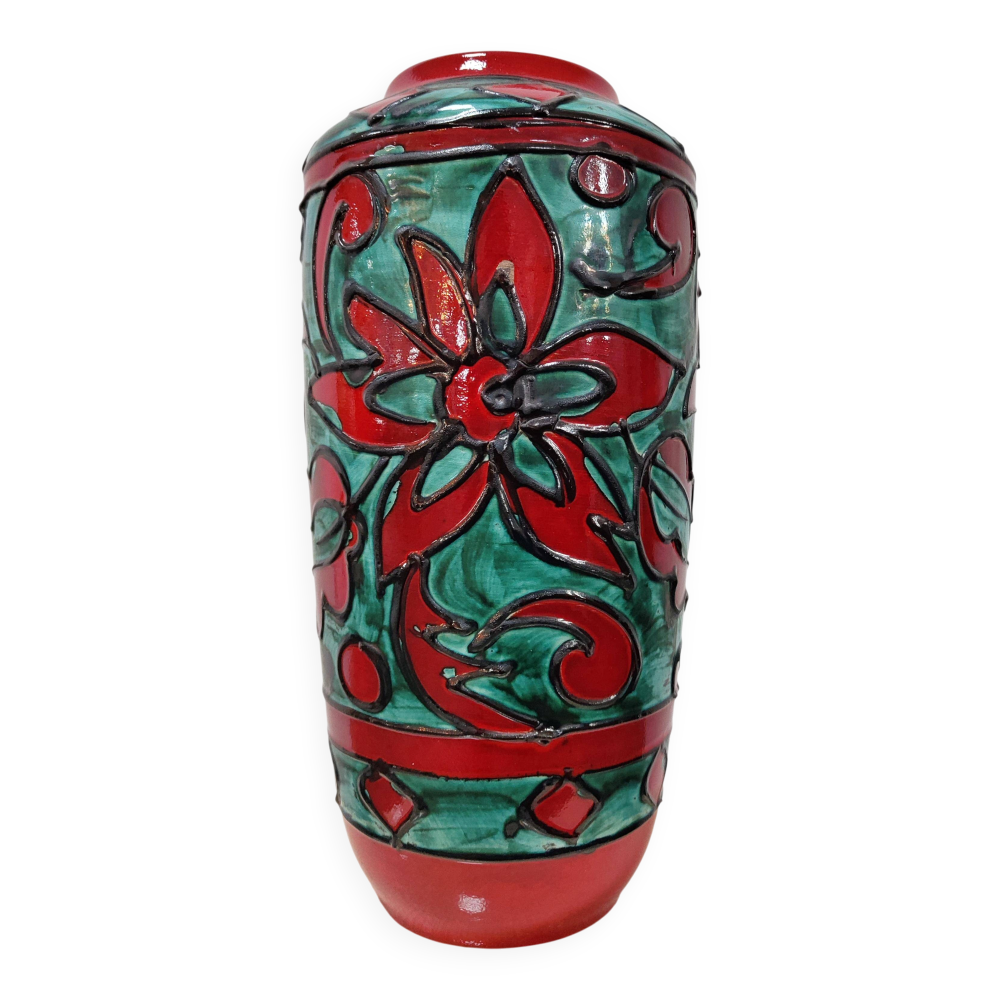 Ceramic pedestal vase by Scheurich