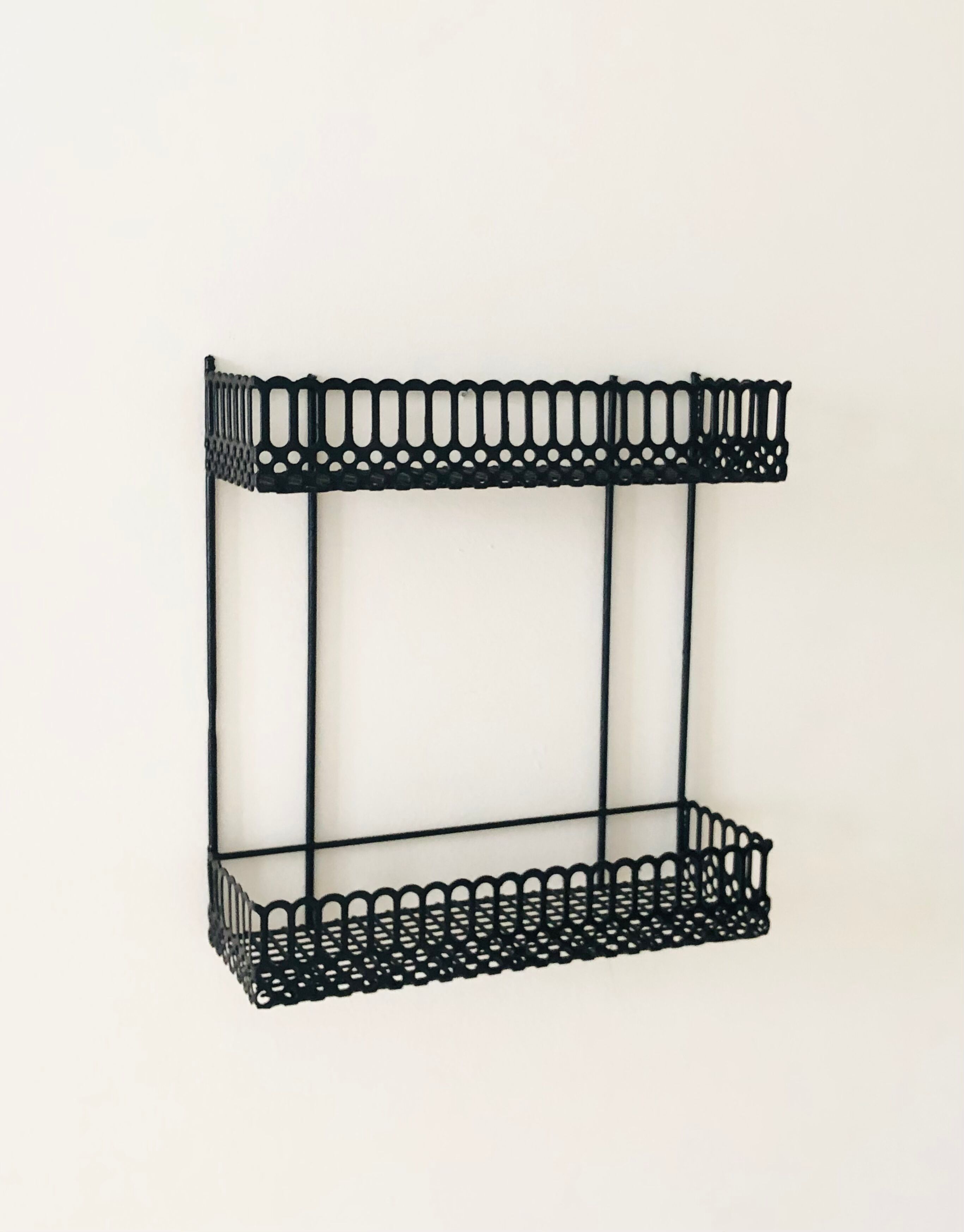 Vintage black metal wall shelf