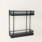 Vintage black metal wall shelf