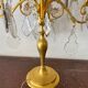 Pair of lamps in gilded bronze and crystal
