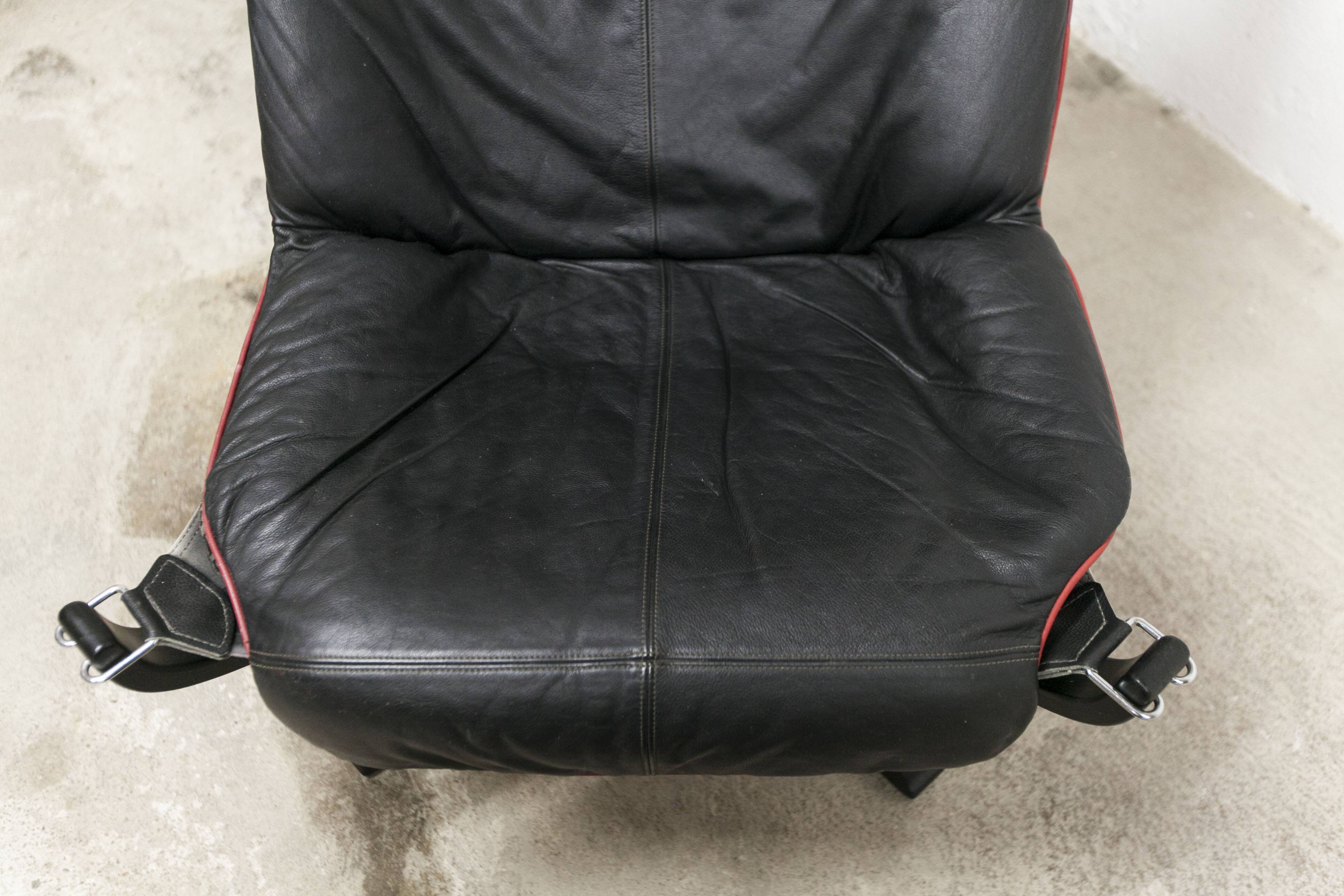 Set of armchair + ottoman viking p97 by Sigurd Russell for Poltrona Frau