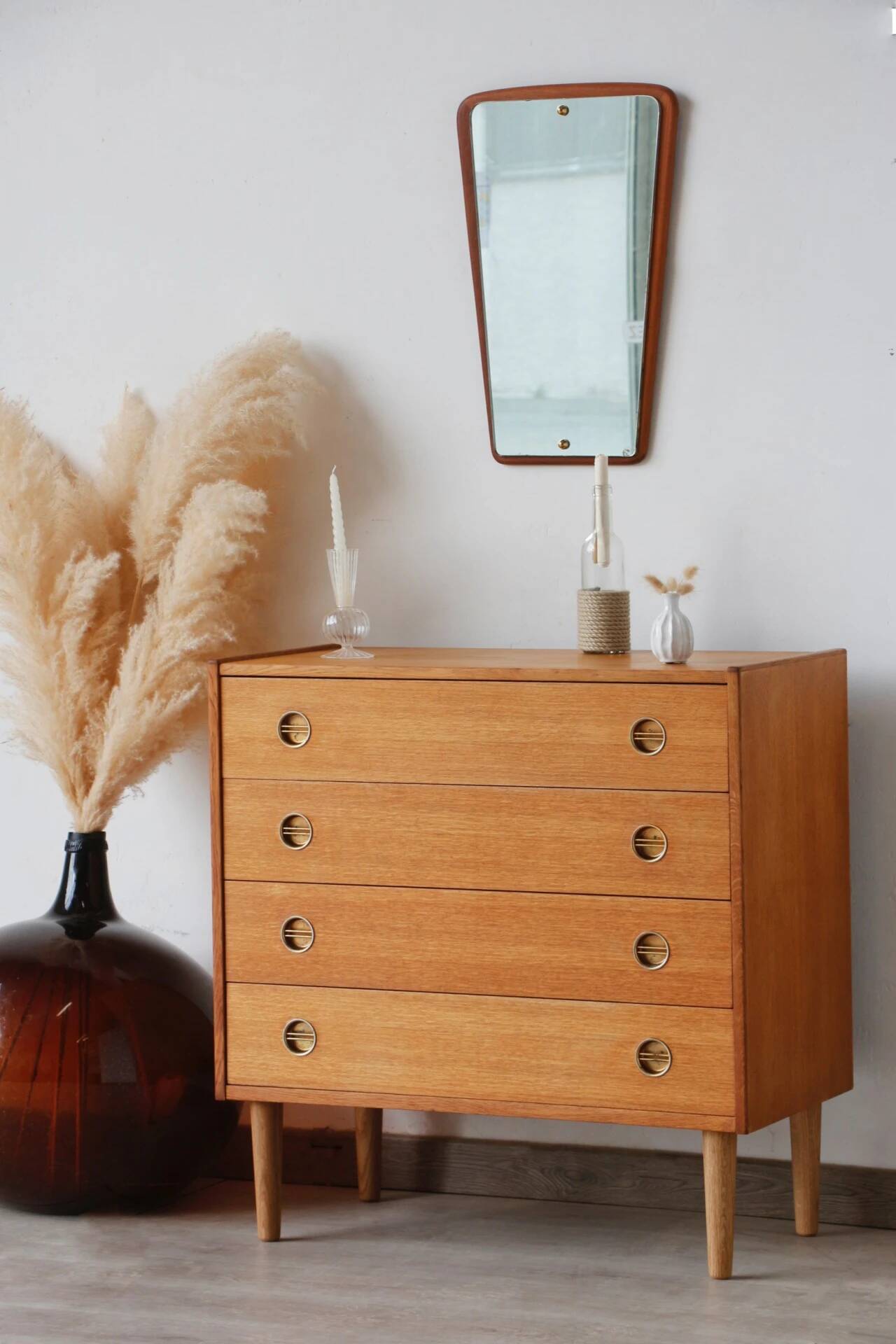 Scandinavian oak chest of drawers | vintage Danish furniture