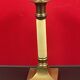 Bougeoir ancien en laiton dore 20 cm