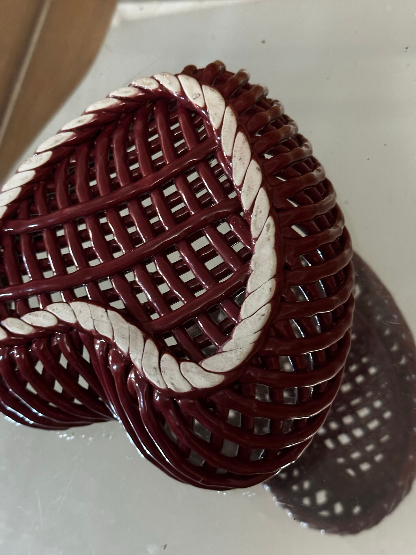 Empty Heart Pocket / Woven Ceramic Centrepiece - 1950s style