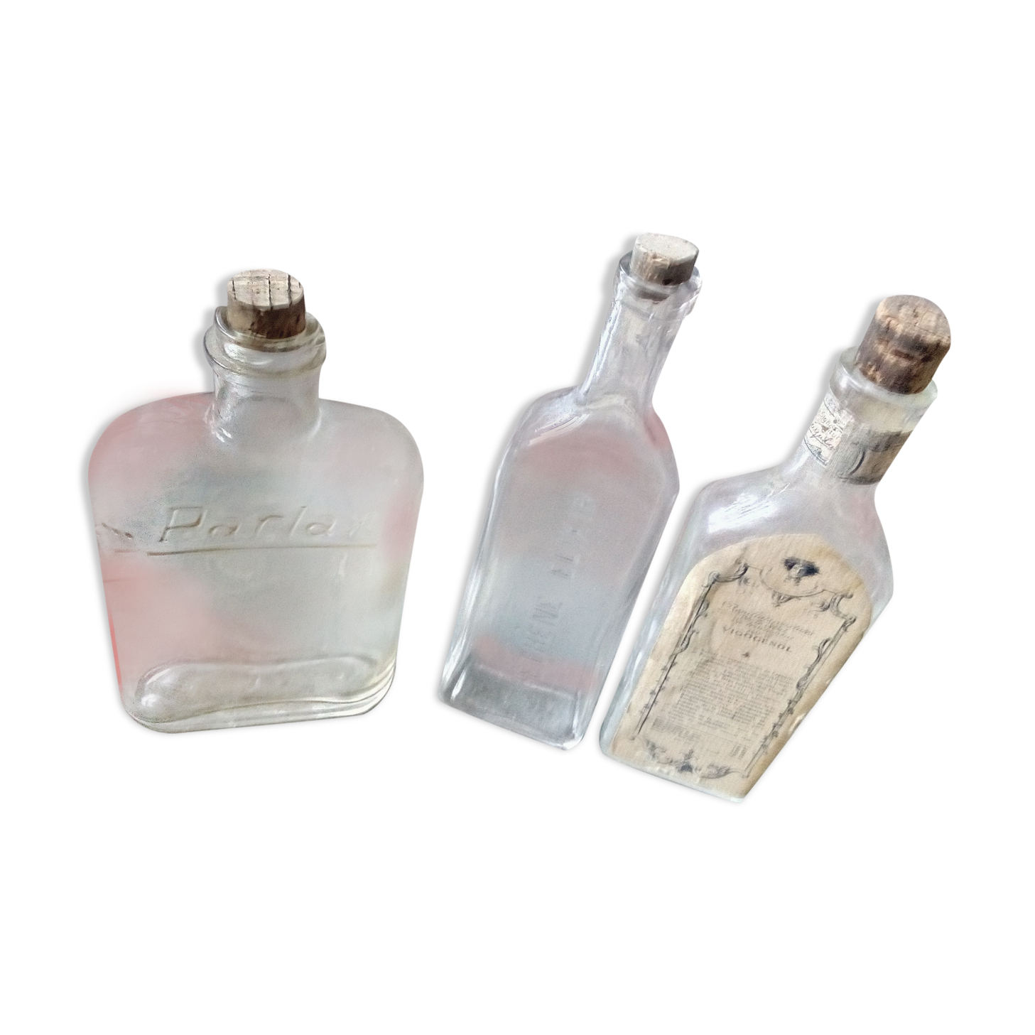 Lot of 3 old pharmaceutical vials