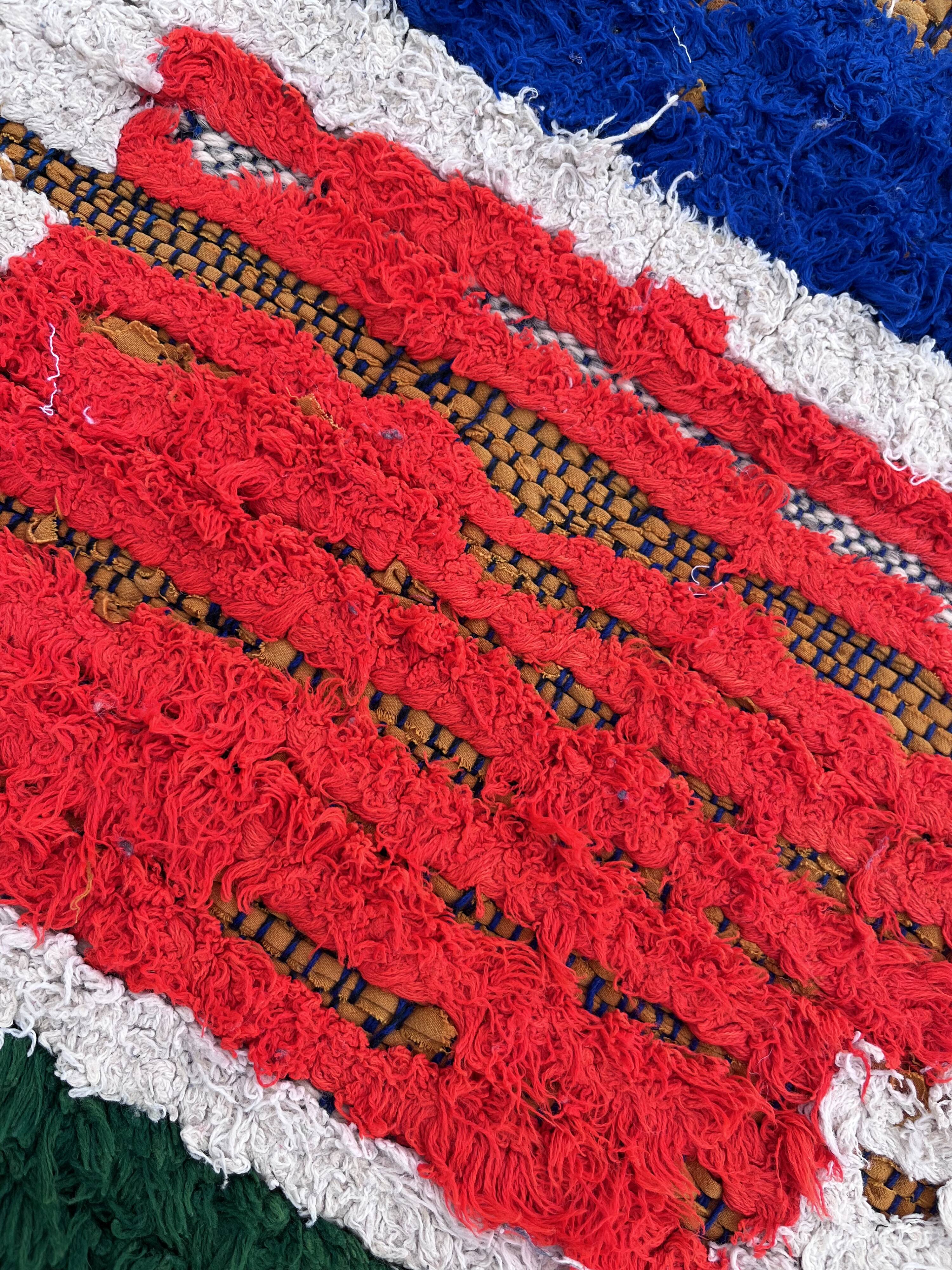 Carpet modern room Berbere boucherouite