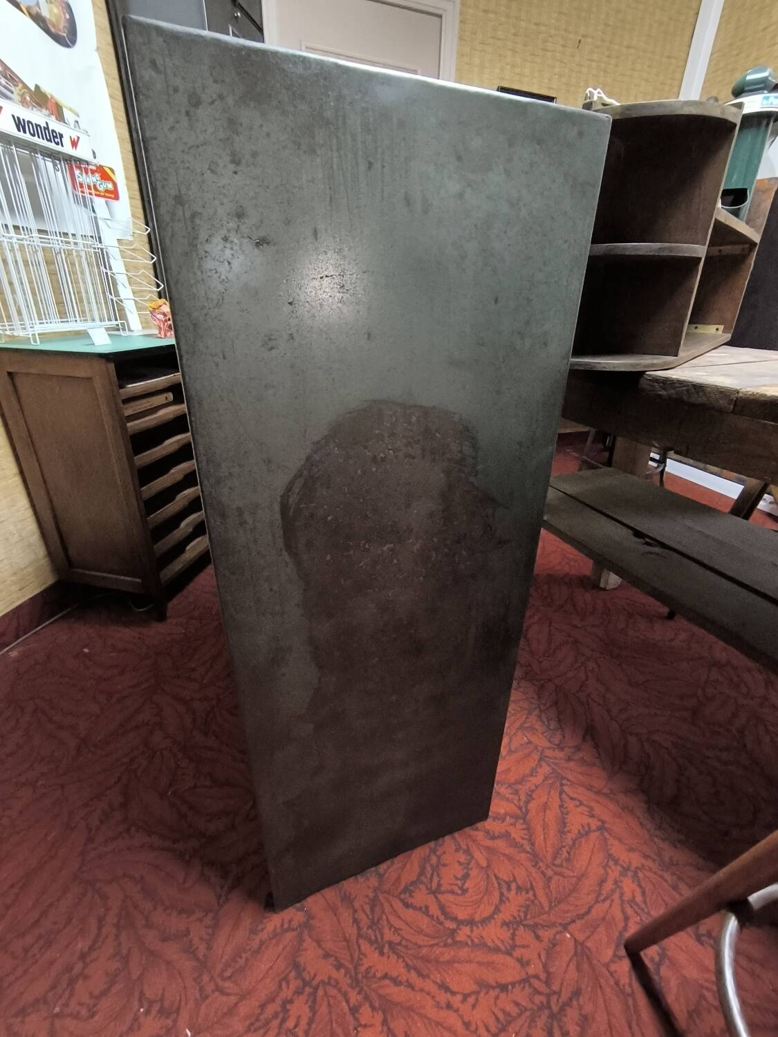 Industrial furniture with sliding flaps