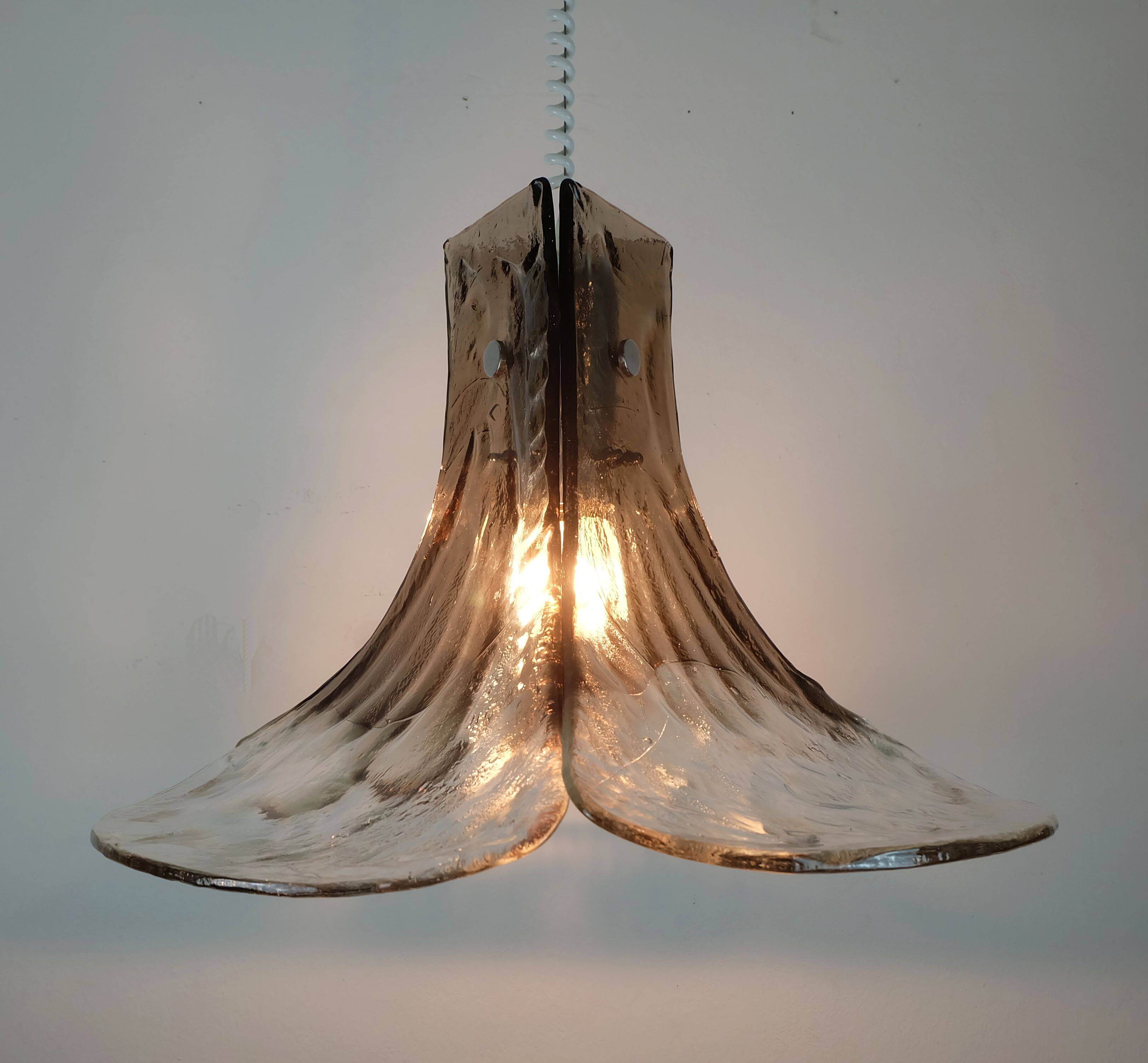 kalmar franken mid century CHANDELIER  ice glass