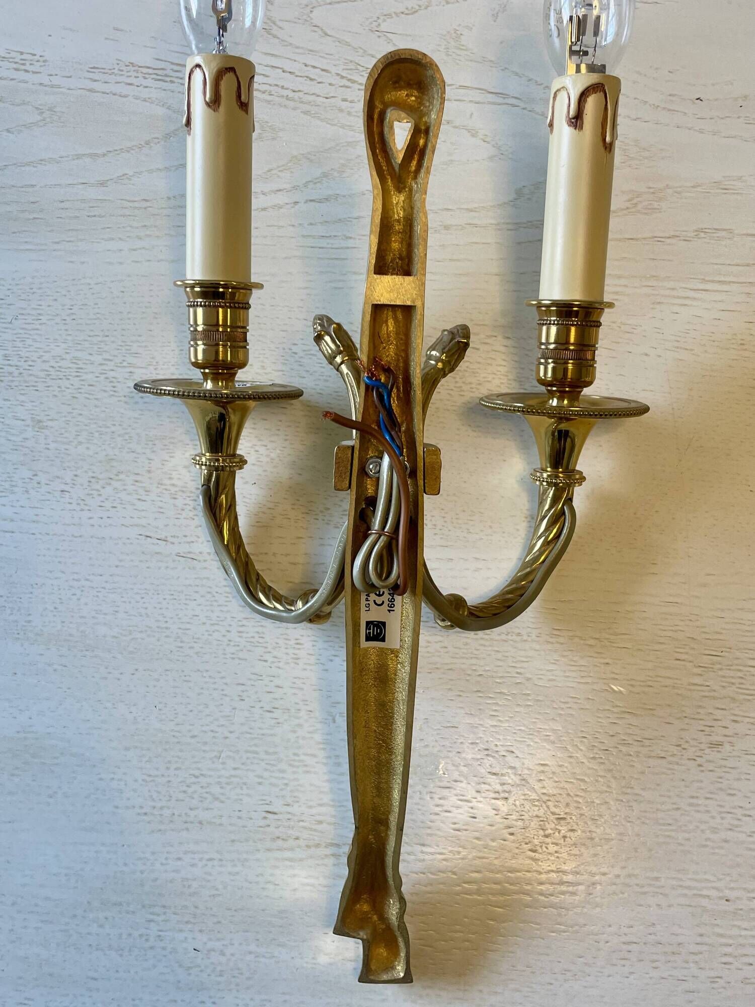 Pair of wall sconces Lucien Gau Paris model 16642