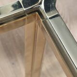 Table basse laiton plateau verre fumé