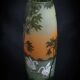 Large Legras Art Nouveau vase in acid-etched glass | Swan Lake