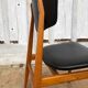 Set of 4 Scandinavian teak and black skai chairs