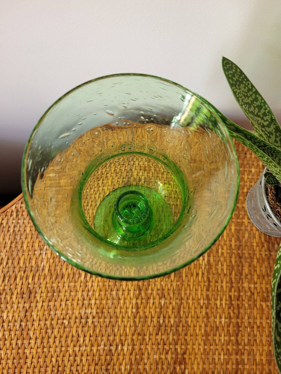 Biot bubble glass candle holder