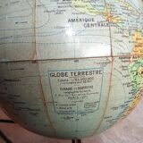 Old Girard and Barrère world map terrestrial globe