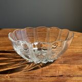 Small vintage Arcoroc Codec glass salad bowl with stylized petal patterns