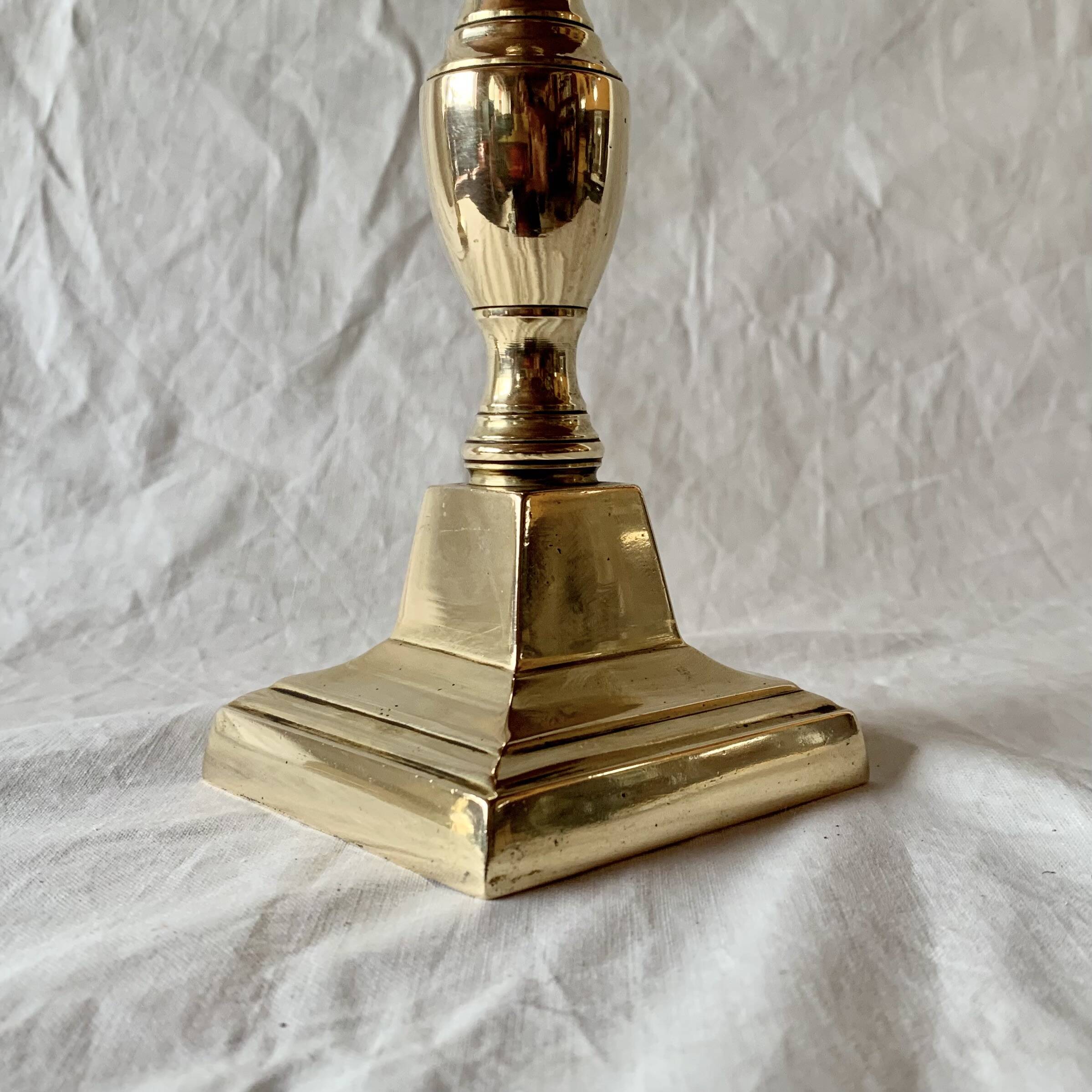 Pair of antique brass candlesticks