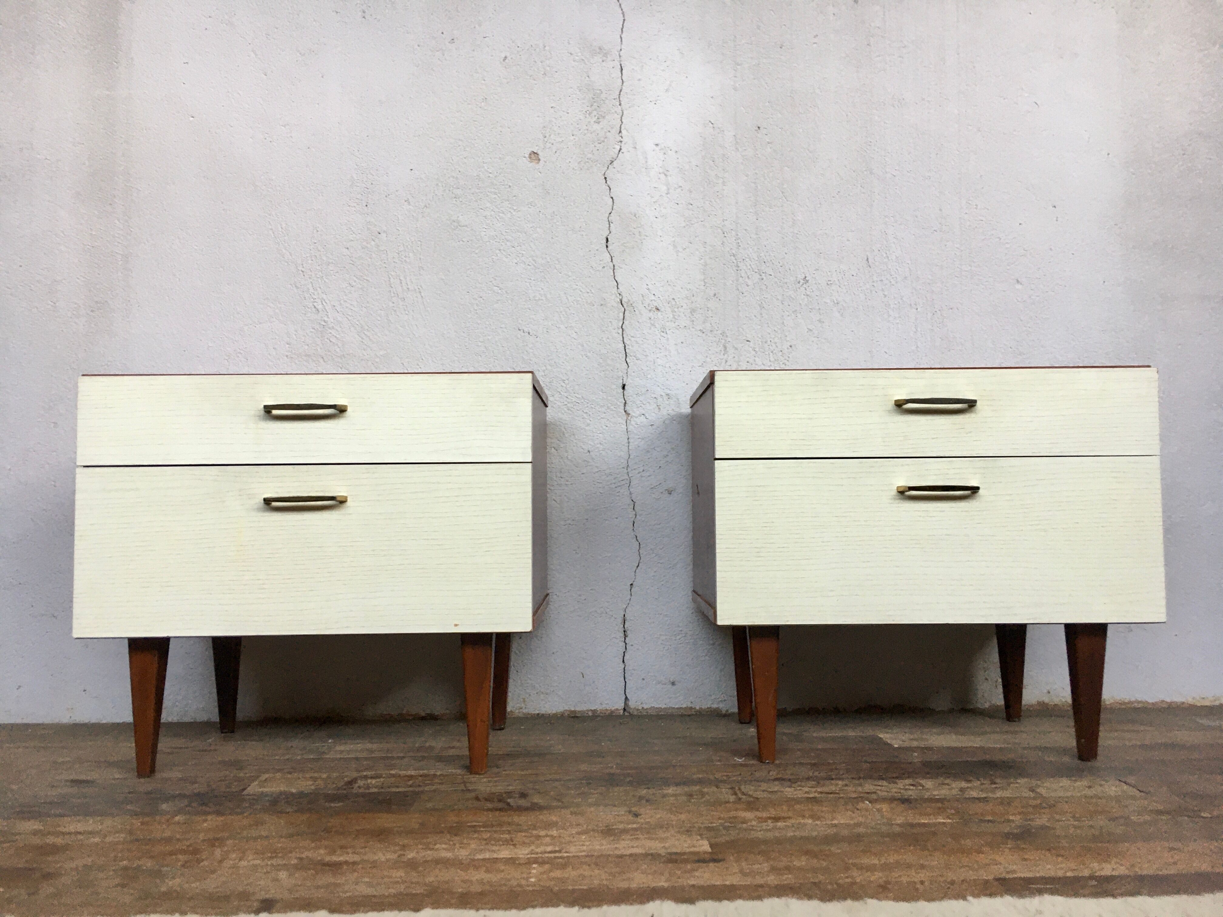 Pair of vintage bedside table bedside tables