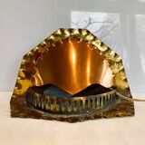 Unique mid century table lamp "fireplace" copper & brass, art deco, vintage light