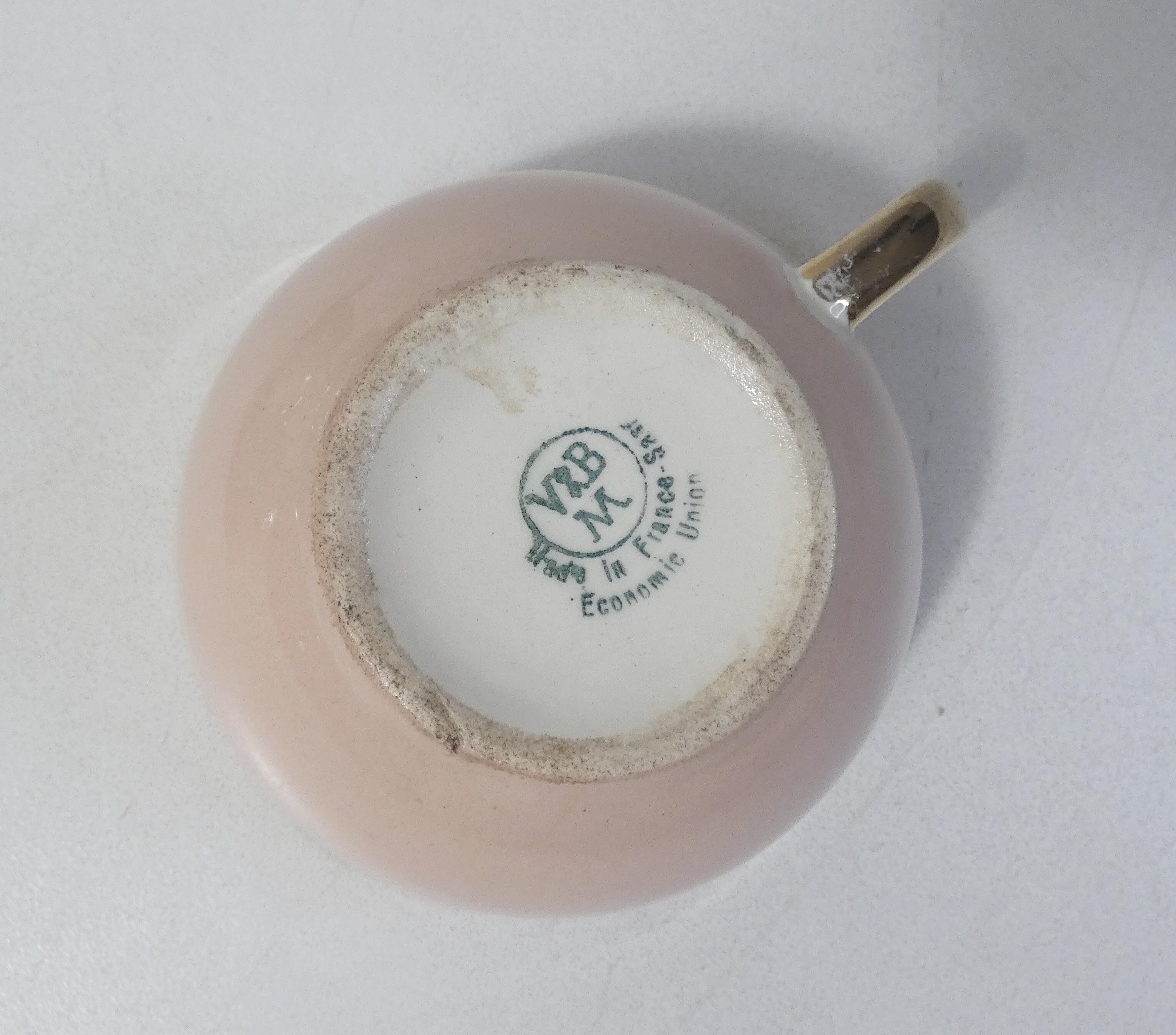 5 cups Villeroy & Boch pink and gold by Lucien Engel