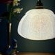 Vintage glass pendant light from Clichy in white.