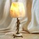 Alabaster and brass lamp, home decor light fixture with alabaster shade.