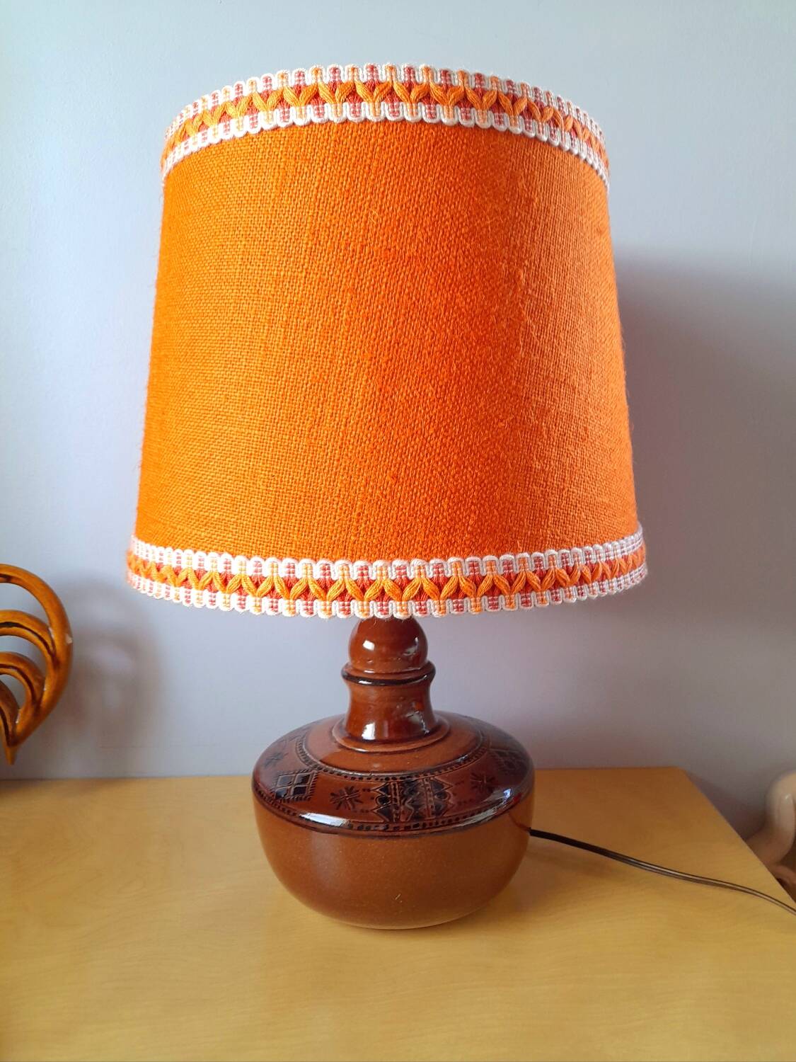 Lampe en céramique émaillée 60s