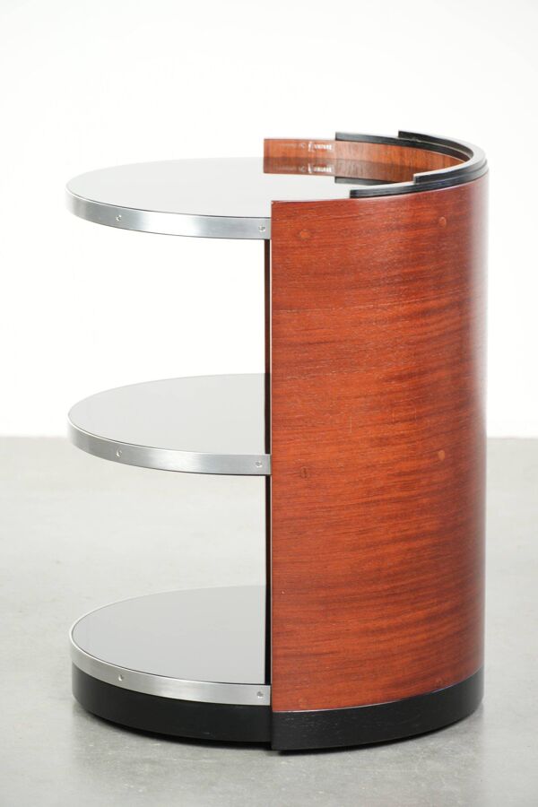 Table d'appoint, table de bar avec plateaux en verre noir