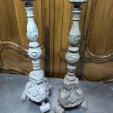 Pair of wooden candlesticks