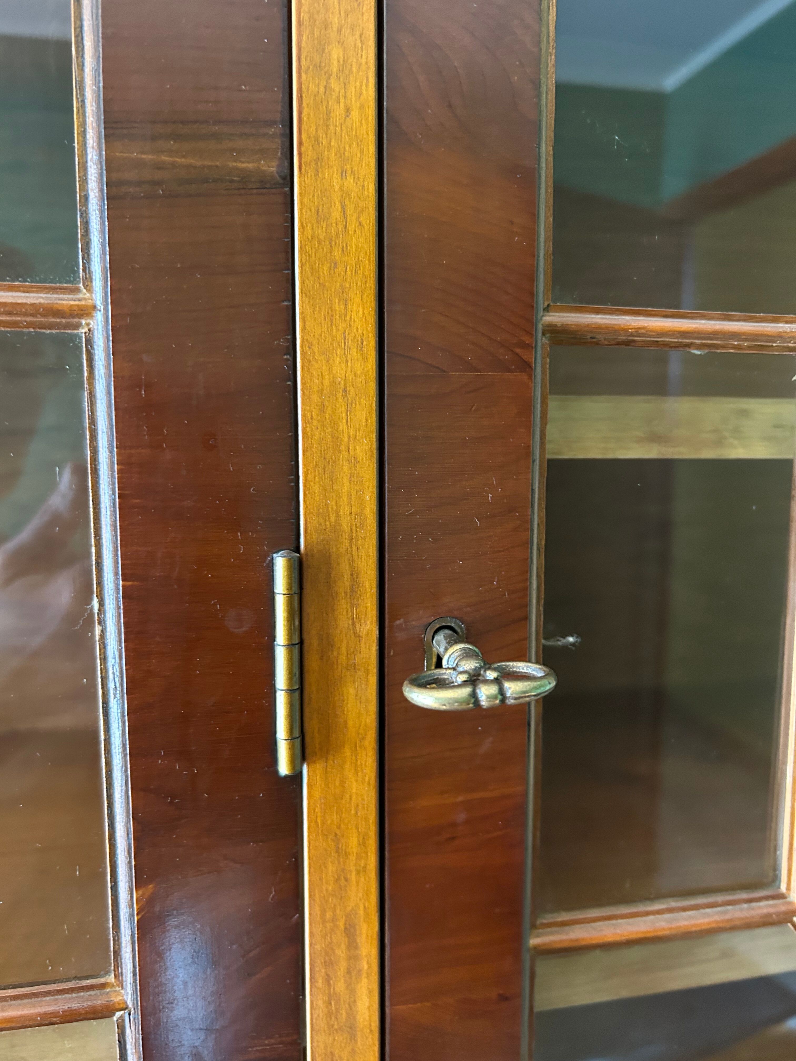 Large glazed bookcase classic English style mahogany