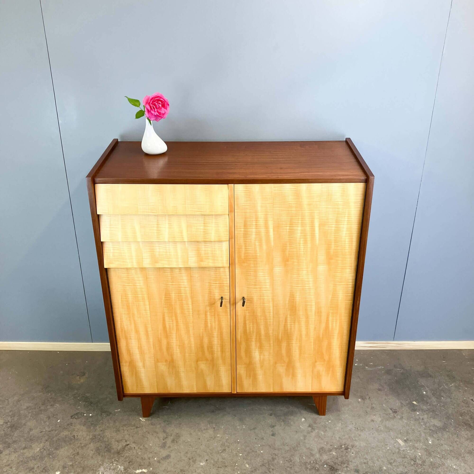 Highboard, striped maple, 1960s
