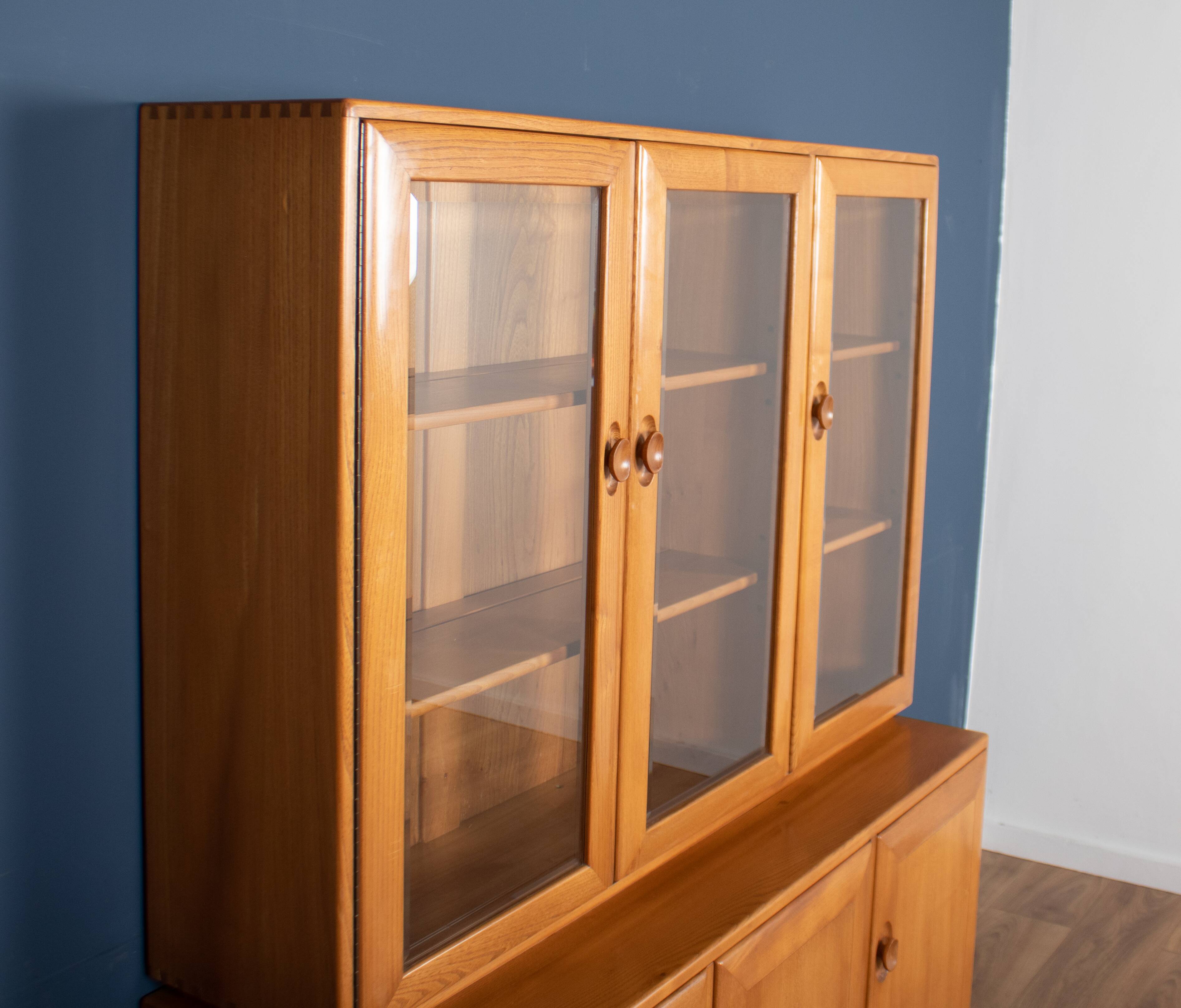 Vintage ercol elm windsor glazed display dresser sideboard model 803, 806