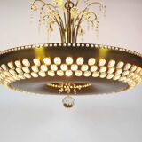 Monumental brass and crystal chandelier from Palwa