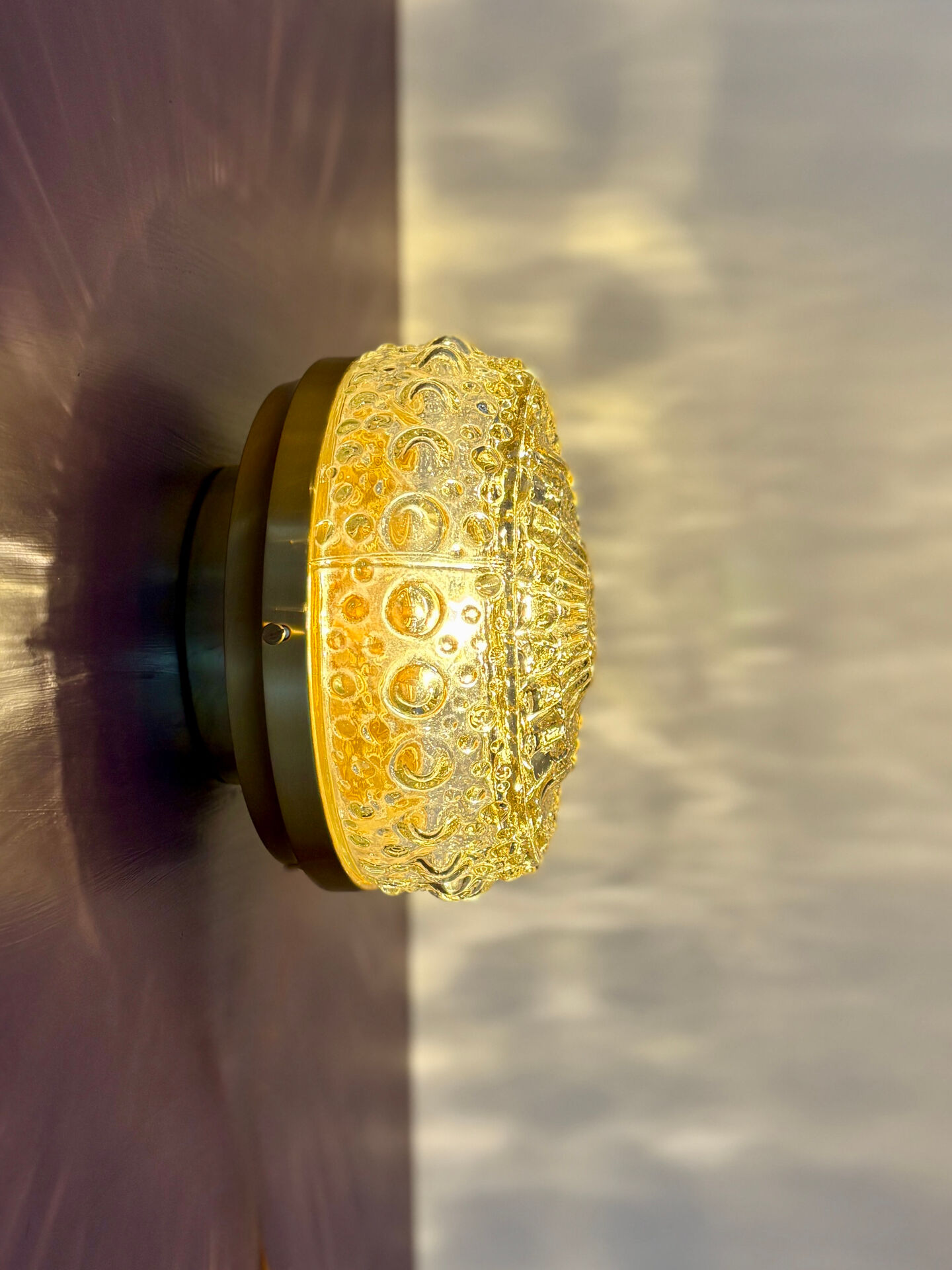 Vintage glass moulded globe wall or ceiling light.
