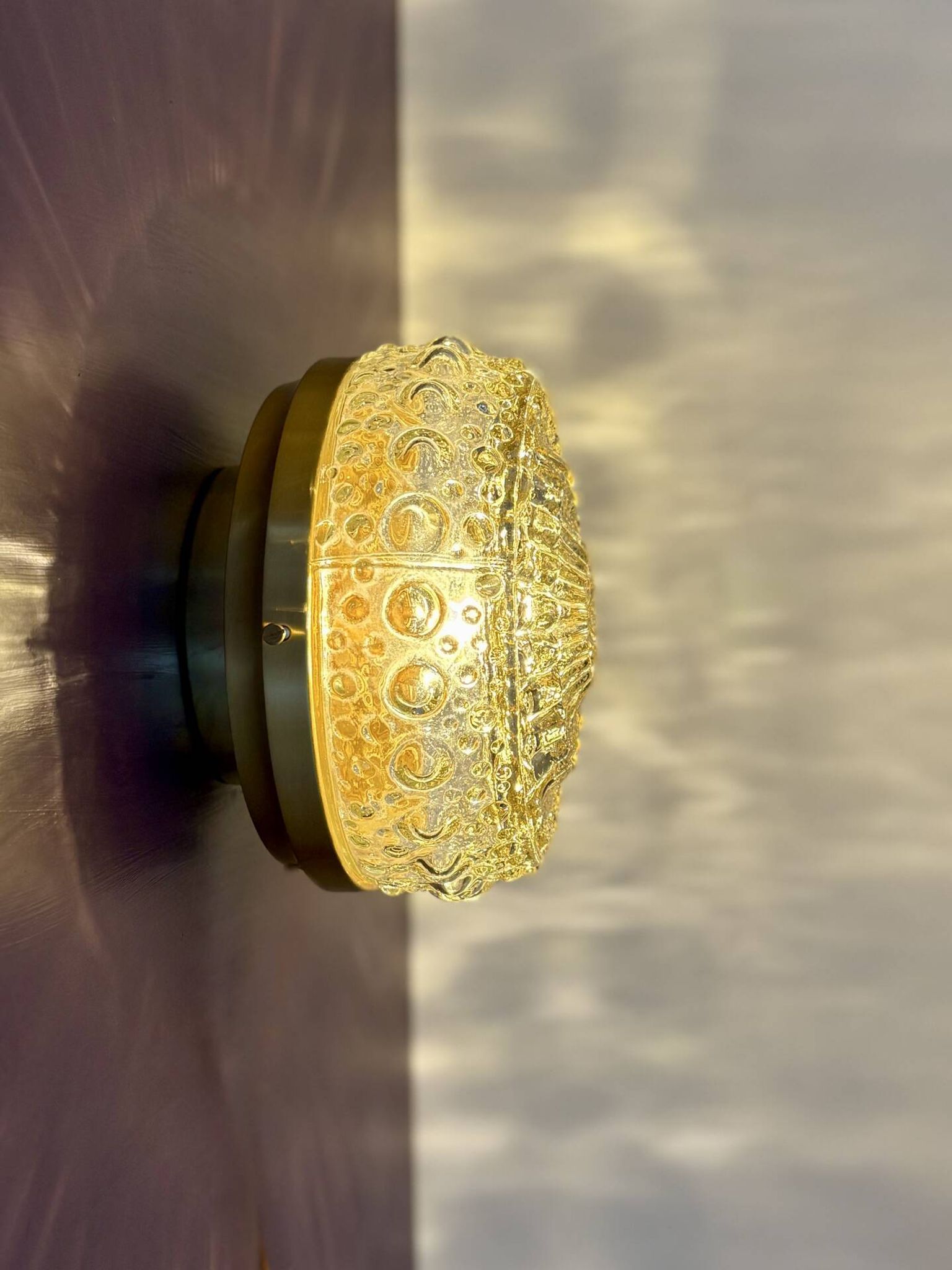 Vintage glass moulded globe wall or ceiling light.